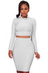 Sexy White Silver Shimmer Two Piece Dress